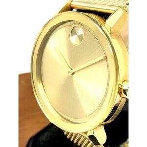 Movado Men's Watch 3600560 Bold Gold Dial Swiss Quartz Steel 40mm Mesh Band